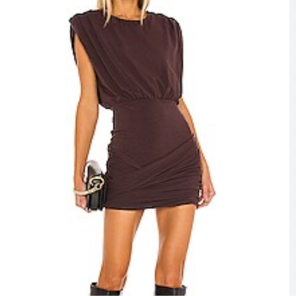 Michael Costello revolve NWT chocolate brown dress Made in USA